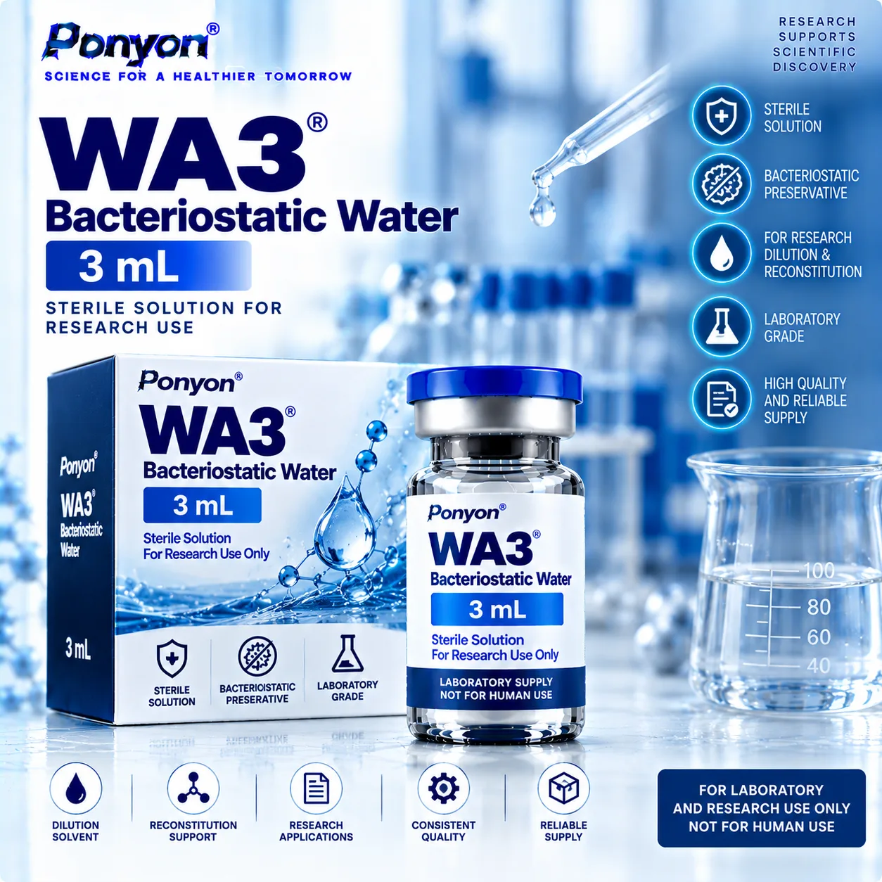 WA3 Bacteriostatic Water 3ML × 10vials