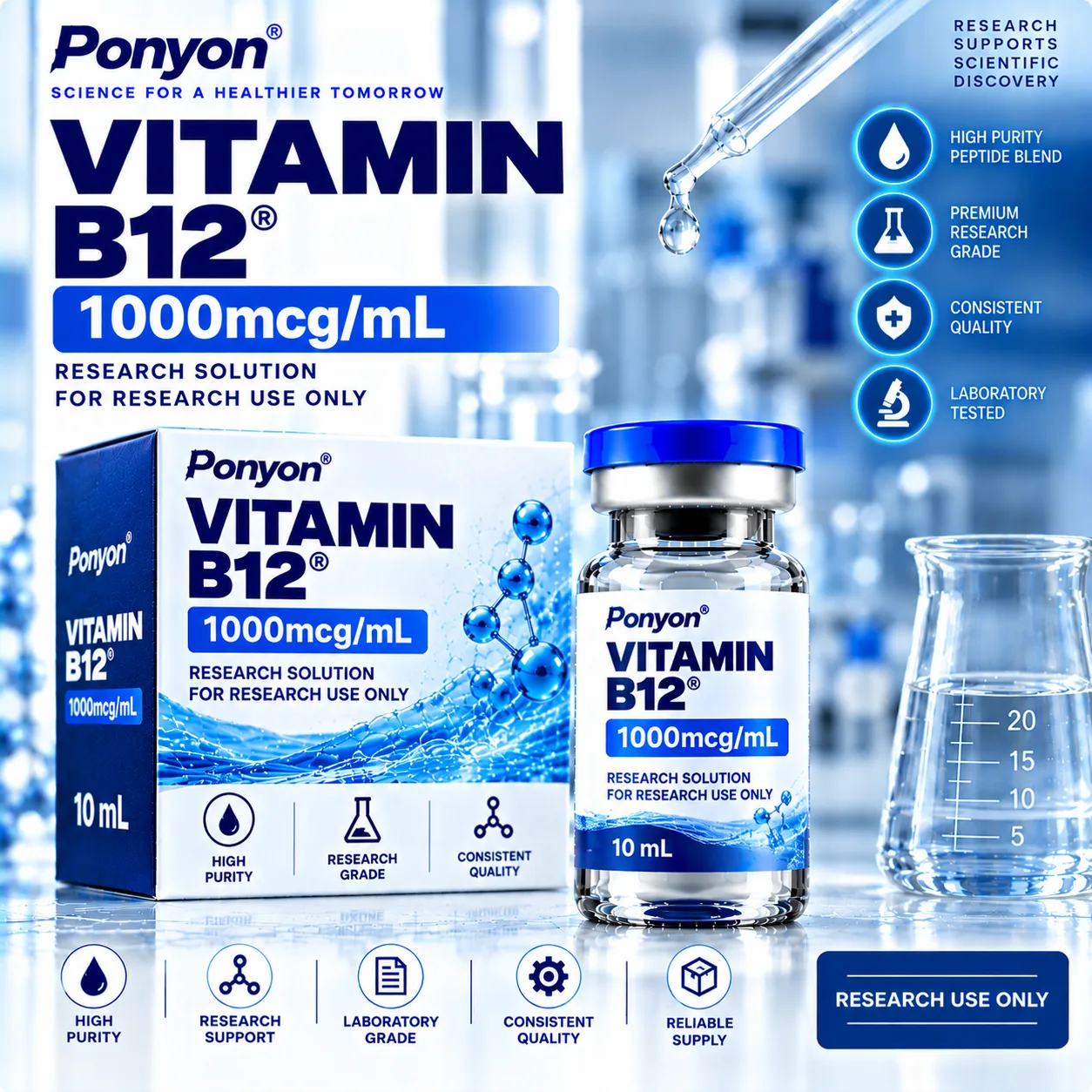 B12   Vitamin B12（1000mcg/mL）  10ml*10vials