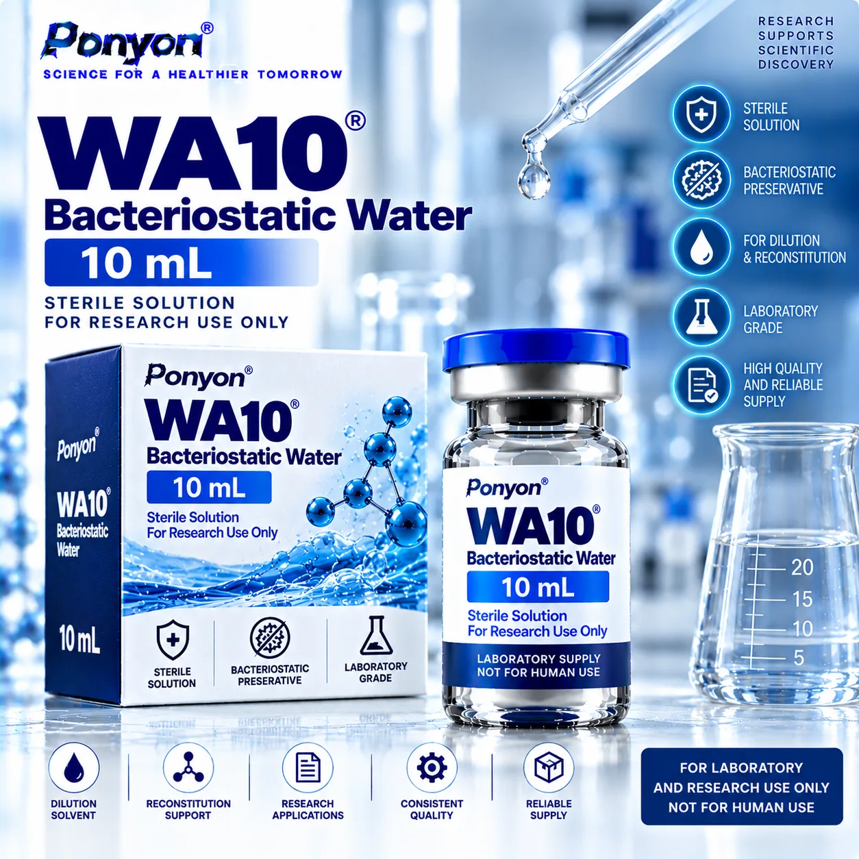 WA10 Bacteriostatic Water 10ML × 10vials